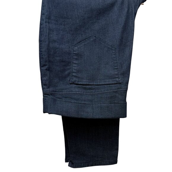 NYDJ Ankle Jeans Plus Size 22W Blue Stretch Dark Denim Lift Tuck Pull on - Picture 8 of 12